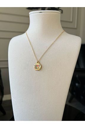 گردنبند جواهر زرد زنانه استیل ضد زنگ Store - کد 905808660