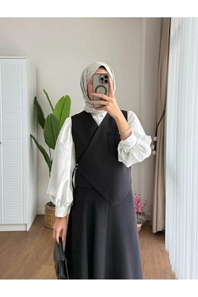 ست بالاتنه و پائین تنه حجاب مشکی زنانه Çan Genel Markalar - کد 905814920