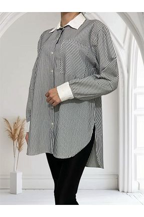 تونیک حجاب مشکی پنبه پلی استر sd butique - کد 905834737