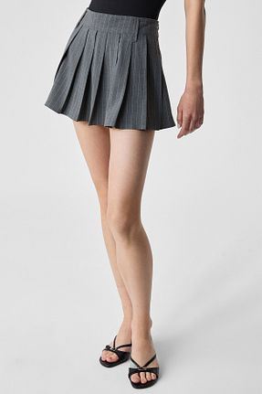 دامن طوسی زنانه مخلوط ویسکون GRIMELANGE - کد 902397926