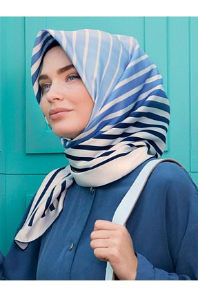 روسری آبی پلی استر Armine - کد 783399095