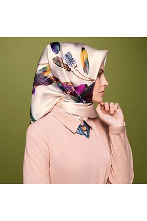روسری بژ پلی استر Armine - کد 276331549