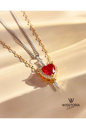 گردنبند استیل ( فولاد ) طوسی زنانه استیل ضد زنگ Wisstoria Collections - کد 905842330