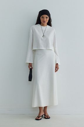 بلوز سفید زنانه ساده Suud Collection - کد 832479619