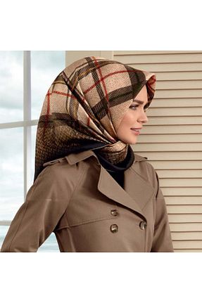 روسری قهوه ای پلی استر Armine - کد 161895263