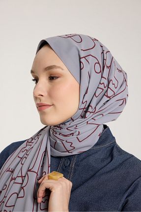 شال طوسی زنانه Medine İpeği PURESCARFS - کد 917790142