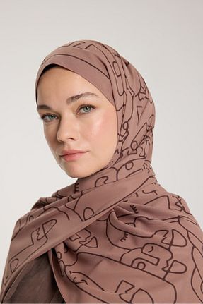 شال قهوه ای زنانه Medine İpeği PURESCARFS - کد 917790077