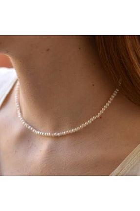 گردنبند مروارید سفید مروارید آب شیرین İD ACCESSORİES - کد 905960204