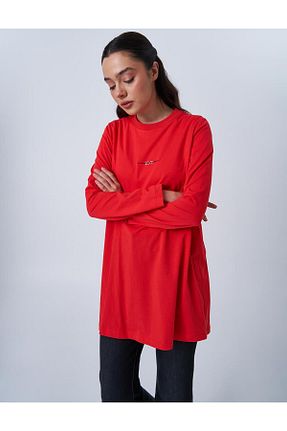 سوئیشرت حجاب قرمز زنانه بافتنی KYR - کد 905965171