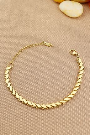 دستبند استیل (فولاد) طلائی زنانه استیل (فولاد) Keyifli Hayaller - کد 794742281