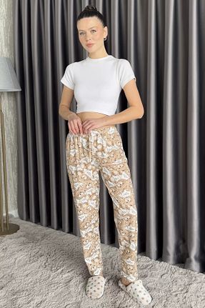 پائین تنه راحتی بژ زنانه چاپی GÜLSELİ - کد 906013942