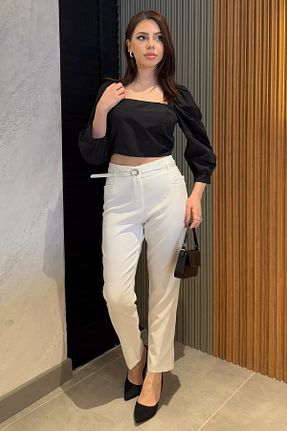 شلوار بژ زنانه پارچه GÜLSELİ - کد 906013843