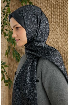 شال مشکی زنانه ابریشم Fatma Atasoy - کد 906017508