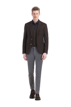 کت بلیزر قهوه ای مردانه پشم Ramsey - کد 780956607