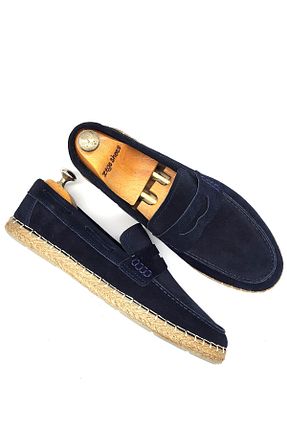 کفش لوفر سرمه ای مردانه چرم خالص Zegeshoes - کد 906082108