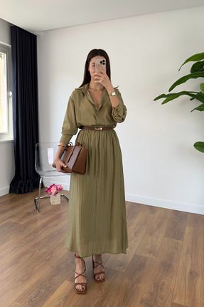 ست بالاتنه و پائین تنه خاکی زنانه پلی استر BİRCANÇİL - کد 906084262