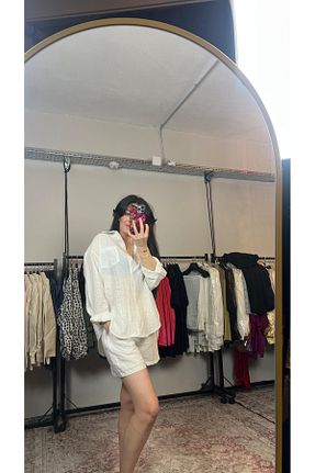 شلوارک و برمودا سفید زنانه فاق بلند Pretty - کد 906089513