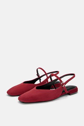 کفش کلاسیک قرمز زنانه پاشنه کوتاه (1 - 4 سانتی متر) Pull & Bear - کد 917806092