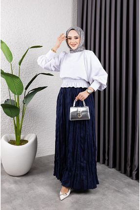 دامن حجاب سرمه ای زنانه بافتنی modatavil - کد 906085831