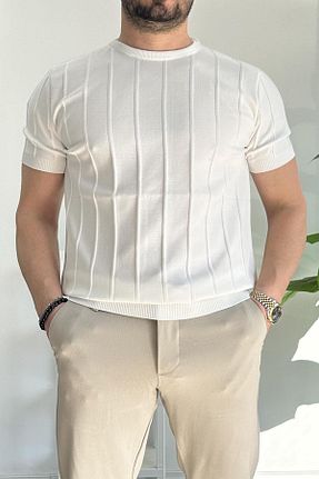 تیشرت سفید مردانه رگولار Edwox - کد 906072518