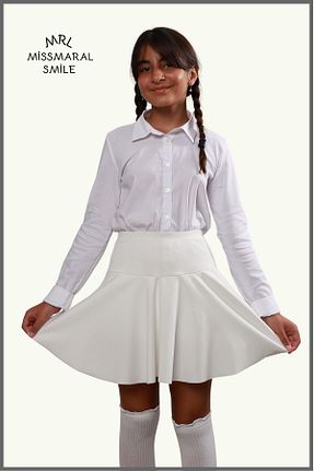 دامن سفید بچه گانه بافتنی missmaral - کد 832679907