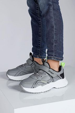 کفش اسنیکر طوسی بچه گانه چسبی Jump - کد 738826972