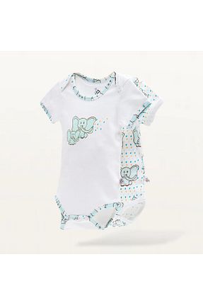 بادی و سرهمی نوزادی سفید بچه گانه پنبه ای Ecocotton - کد 284718469