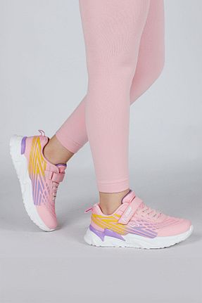 کفش پیاده روی صورتی بچه گانه چرم مصنوعی Jump - کد 795480848