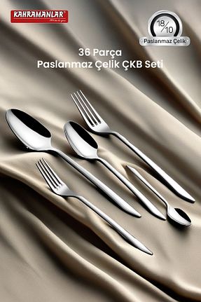 قاشق و چنگال و کارد طوسی 6 نفره Kahramanlar - کد 887354910