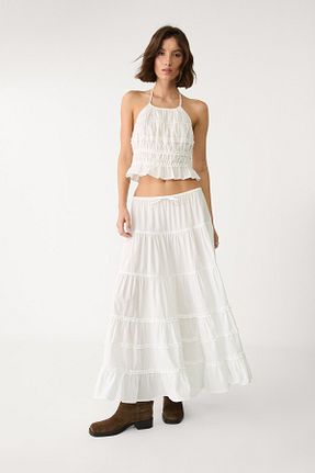 بلوز نباتی زنانه ساده Stradivarius - کد 906131344