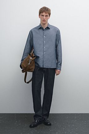 پیراهن آبی مردانه رگولار Massimo Dutti - کد 906151810