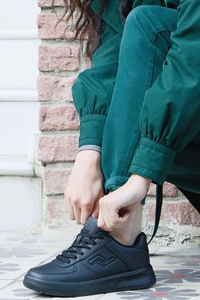 کفش اسنیکر مشکی زنانه بند دار Jump - کد 4389264
