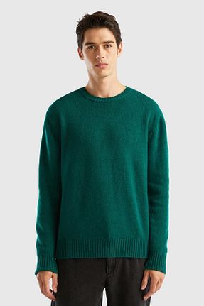 پلیور سبز مردانه ساده United Colors of Benetton - کد 778522608