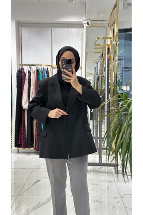 کت بلیزر مشکی زنانه کرپ She Olive - کد 906185065