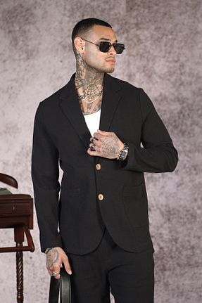 ست بالاتنه و پائین تنه مشکی مردانه بافتنی Butik - کد 906185621