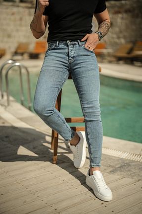 شلوار جین آبی مردانه پاچه تنگ OUTFİT MAN - کد 816718817