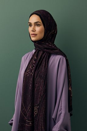 شال بنفش زنانه ابریشم Qef - کد 906187444