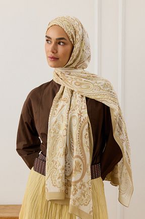 شال بژ زنانه ابریشم Qef - کد 917838917