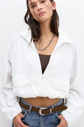 کت سفید زنانه رگولار Pull & Bear - کد 906187984