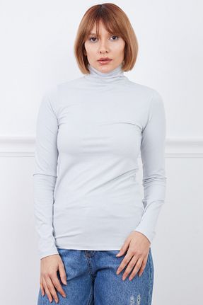 بلوز طوسی زنانه یقه ماهیگیر DPARİS - کد 906197254