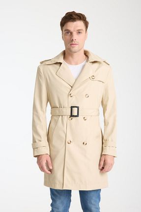 ترنچکت بژ مردانه پلی استر İLKCET MODA - کد 861956269