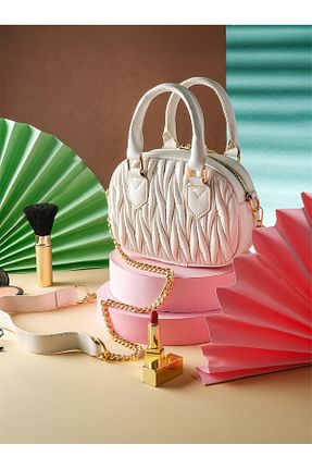 کیف دوشی سفید زنانه چرم مصنوعی Bagacar - کد 906208370