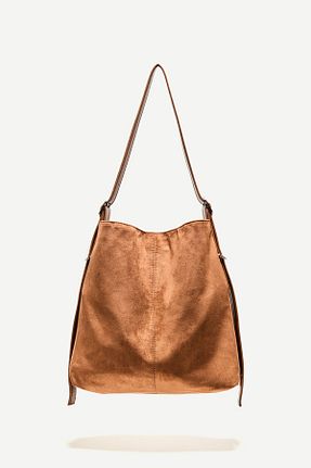کیف دستی قهوه ای زنانه پلی استر Bershka - کد 906205617