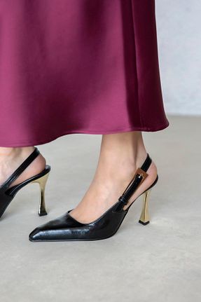 کفش پاشنه بلند کلاسیک مشکی زنانه چرم مصنوعی Straswans - کد 906207585