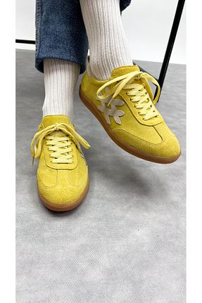 کفش اسنیکر زرد زنانه چرم اصل SİBA SHOES - کد 893594972