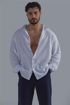 پیراهن سفید مردانه Asimetrik OUTFİT MAN - کد 900271734