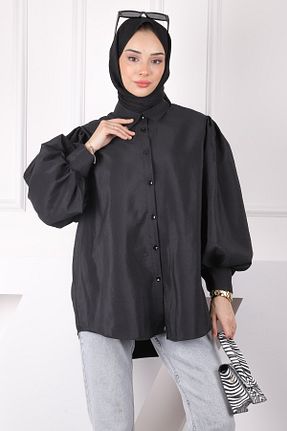 پیراهن حجاب مشکی زنانه رگولار İmajButik - کد 906242024