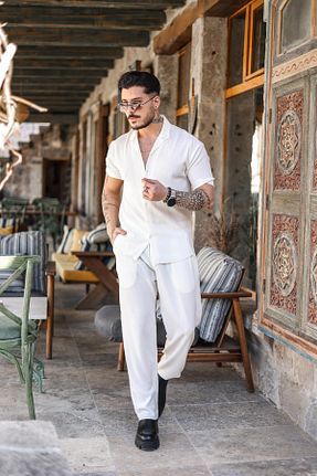 پیراهن سفید مردانه Asimetrik OUTFİT MAN - کد 810732346