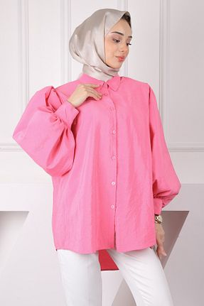 پیراهن حجاب صورتی زنانه رگولار İmajButik - کد 906242397