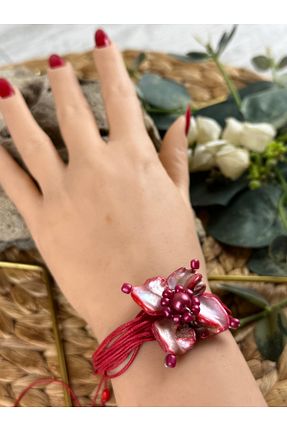 دستبند جواهر قرمز زنانه سنگ طبیعی SEDEF TAKI - کد 906241669